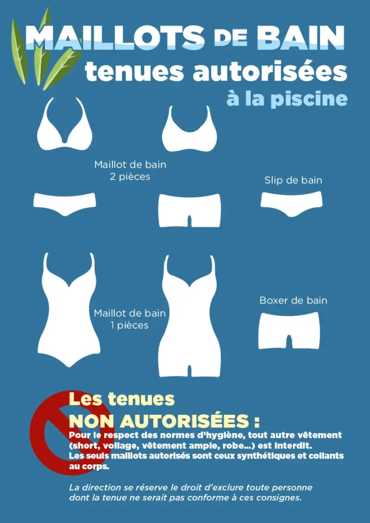 Tenues autorisées en piscine