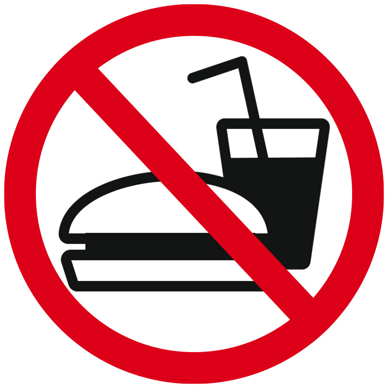 Nourriture et boissons interdites (hors gourdes)